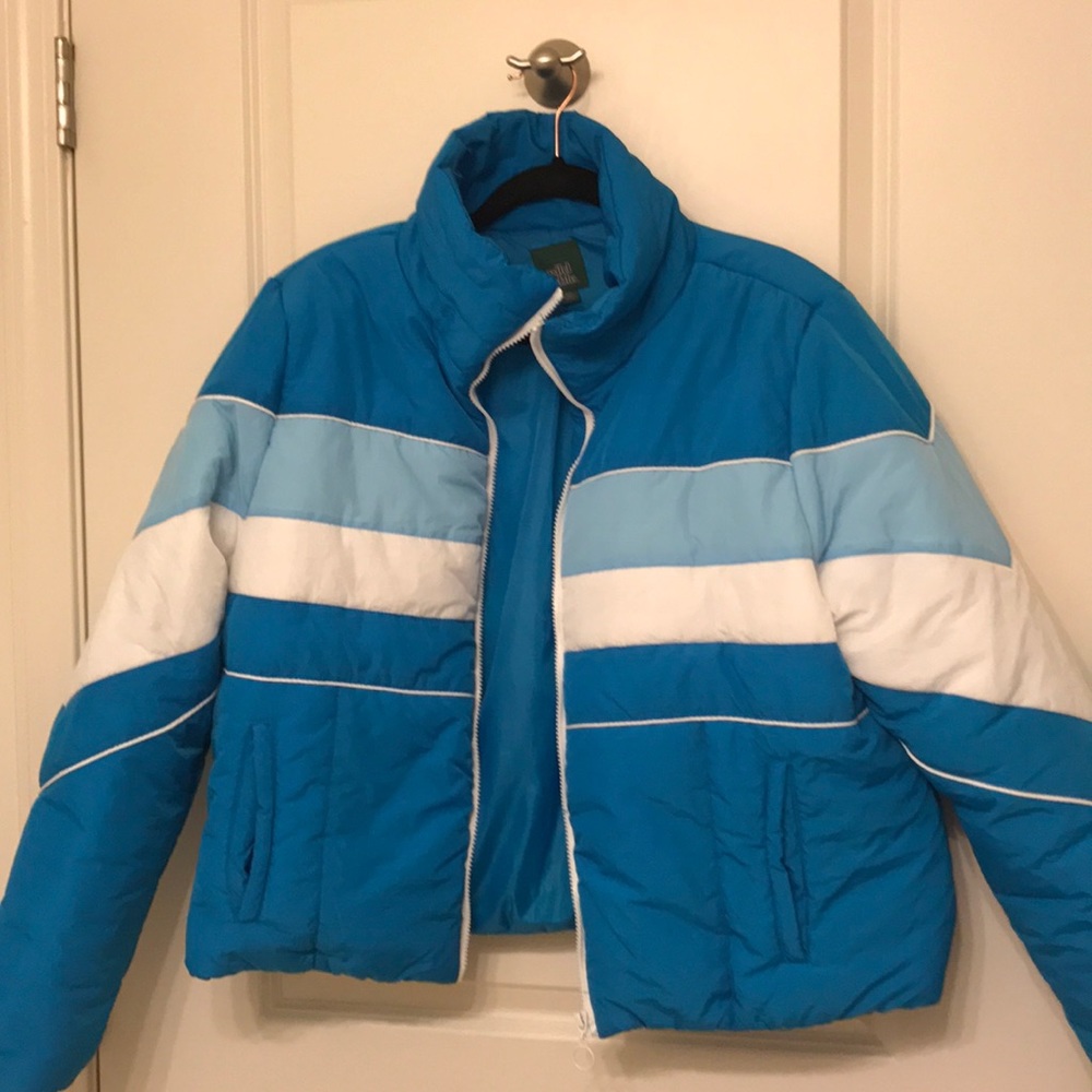 Wild Fable blue retro puffer jacket